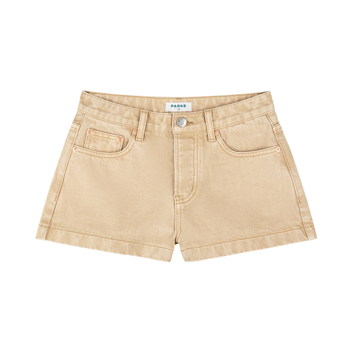 Denim Mini Shorts - Camel