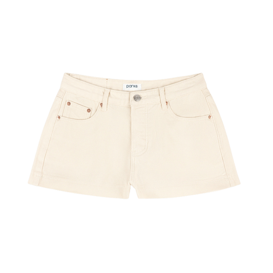 Denim Mini Shorts - Cream