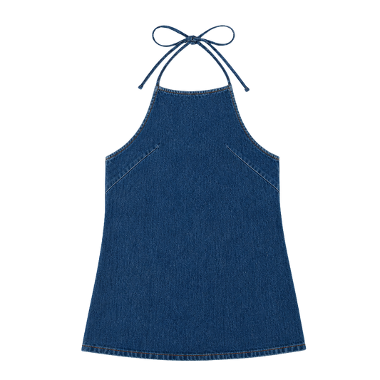 Halter Dress - Medium Wash