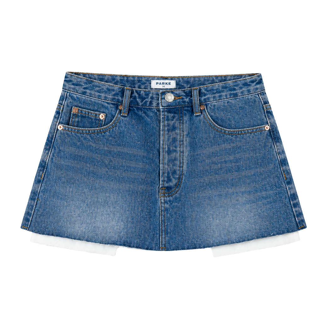 Denim Mini Skirt - Medium Wash