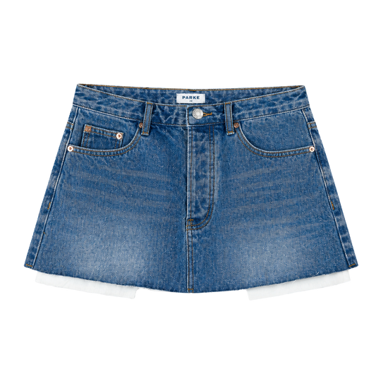 Denim Mini Skirt - Medium Wash