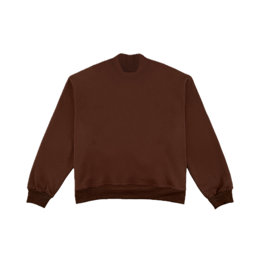 turtleneck sweatshirt flat lay - chocolate brown