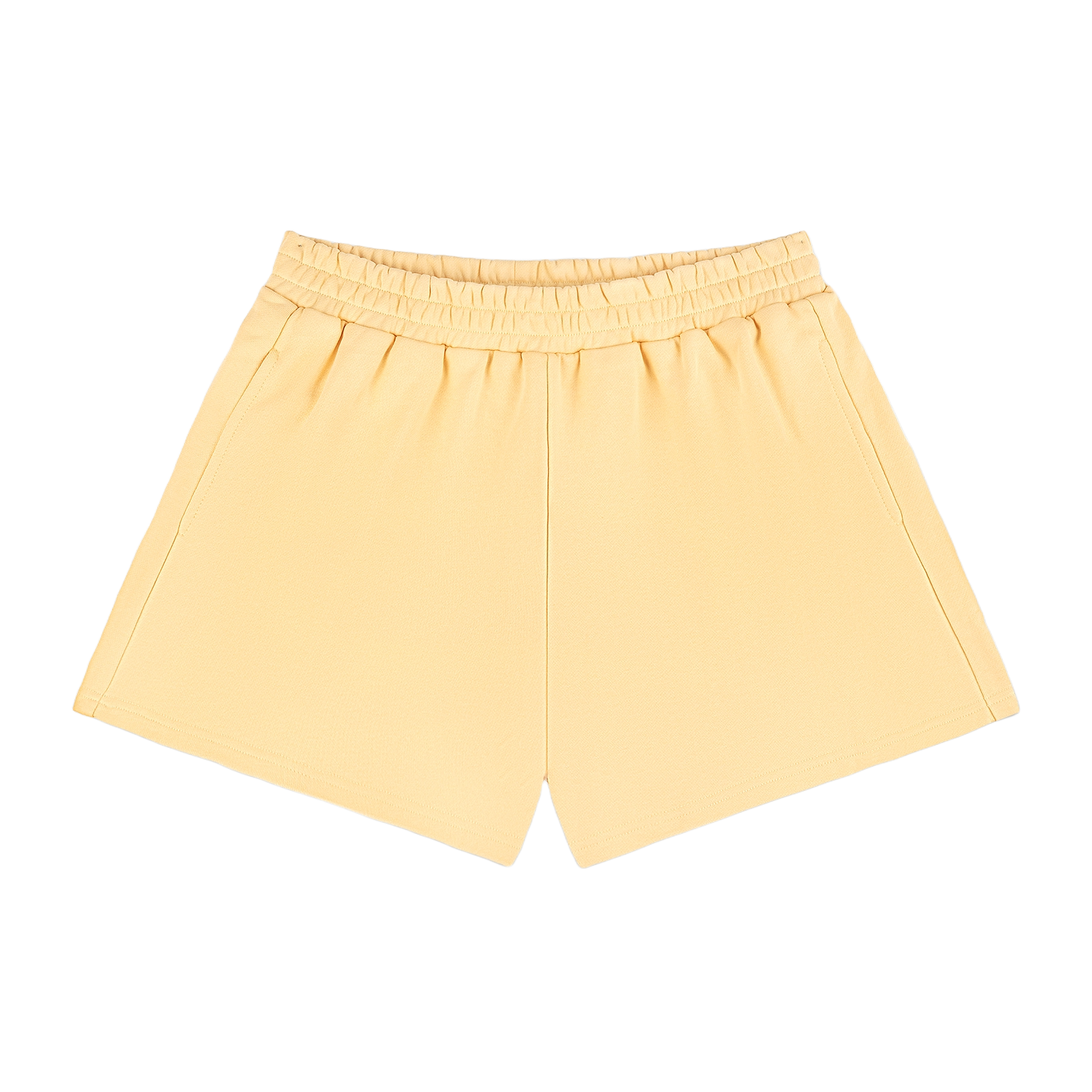 butter french terry sweat short flat lay- butter