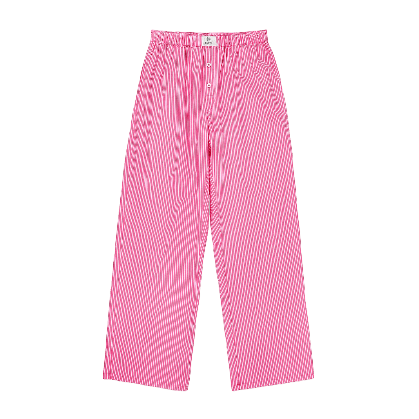 striped boxer pants flat lay - flamingo stripe