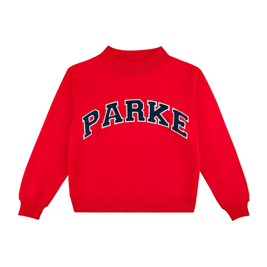 Chenille Varsity Mockneck Sweatshirt