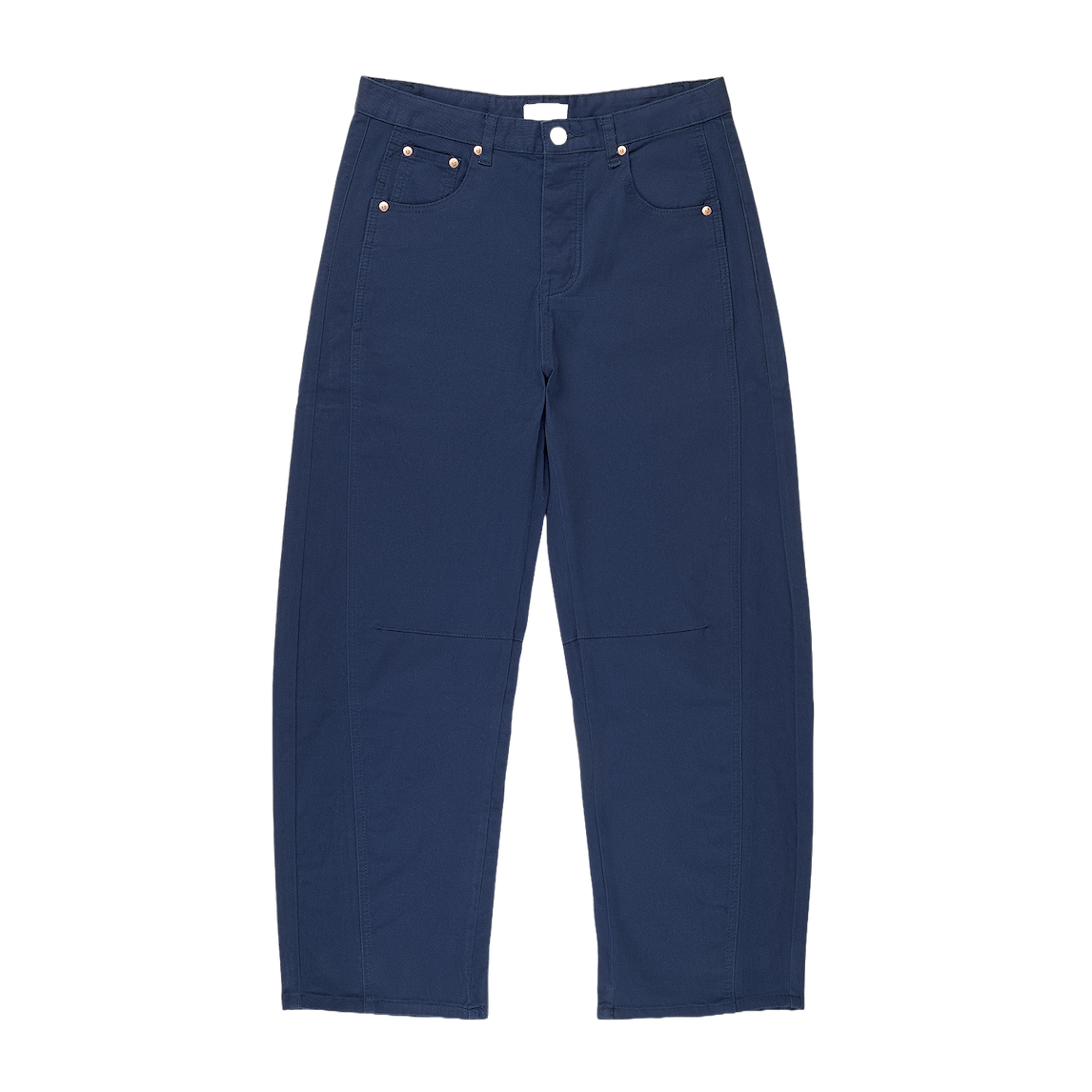 navy cotton twill horseshoe pant flat lay- navy