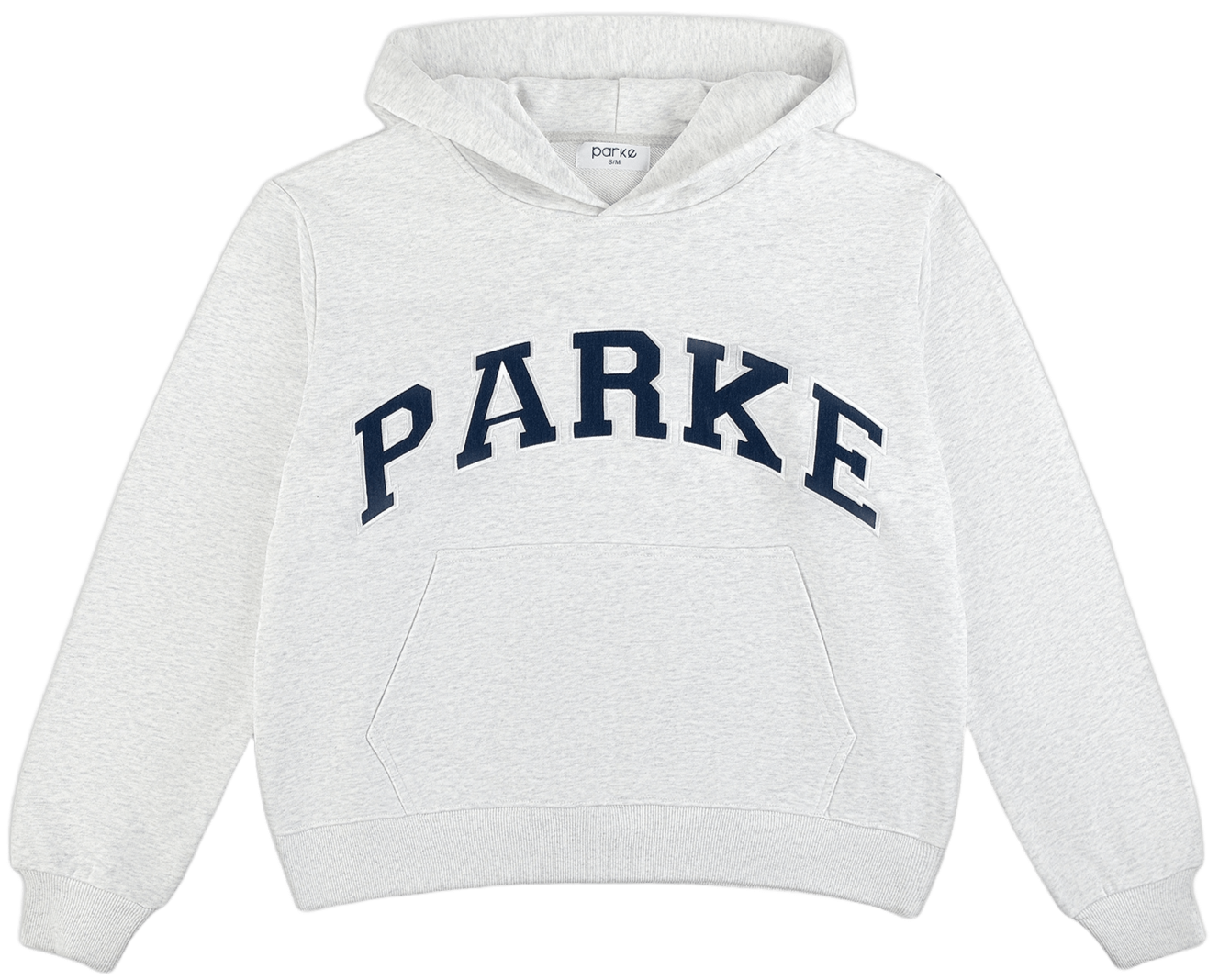 varsity hoodie flat lay -classic grey + navy