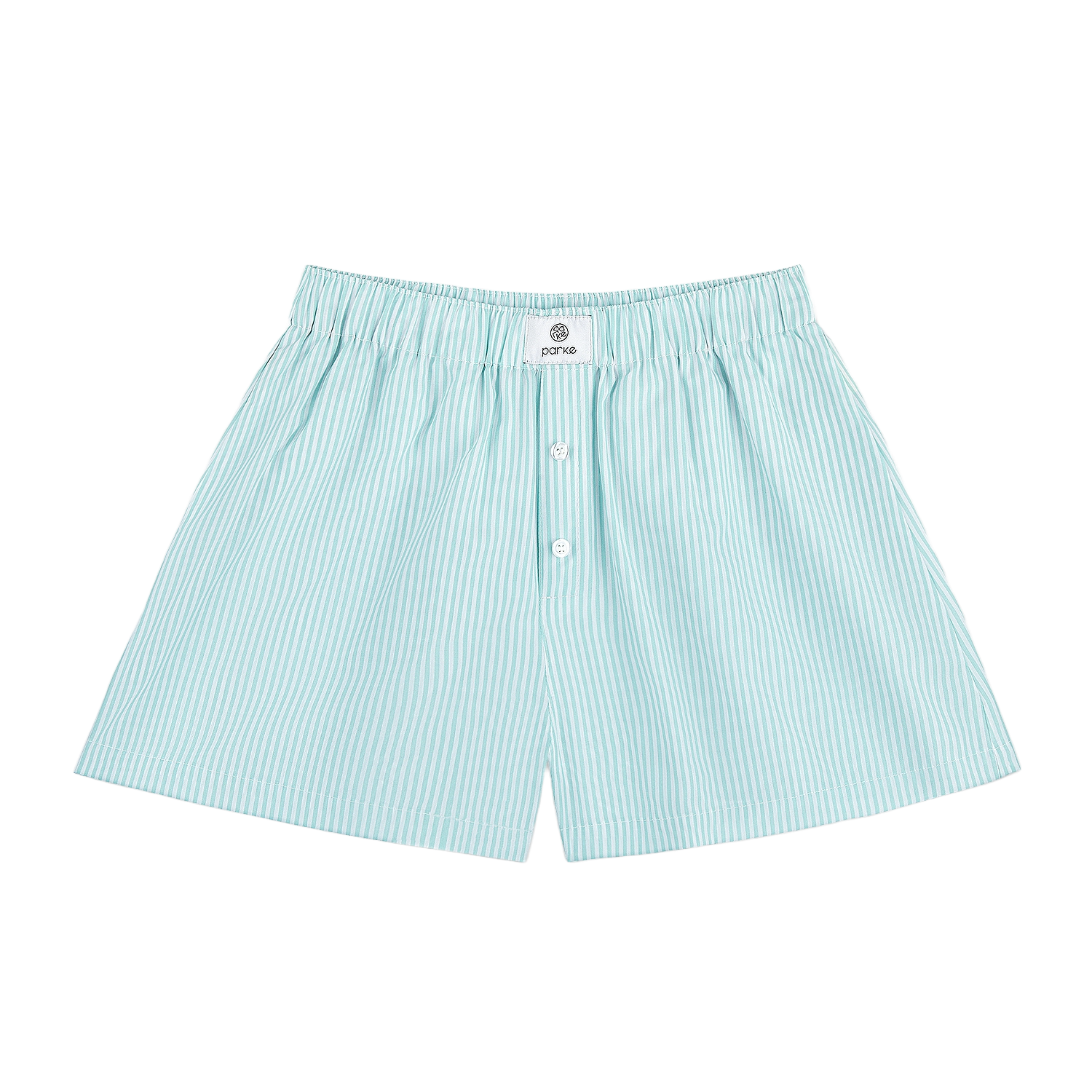 striped boxer shorts flat lay - mint stripe