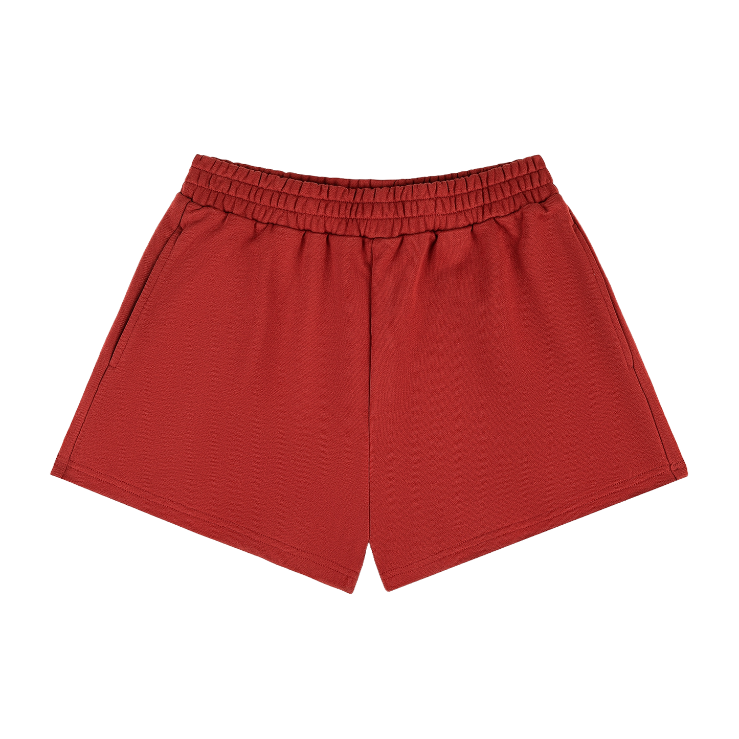 maroon french terry sweat short flat lay- maroon