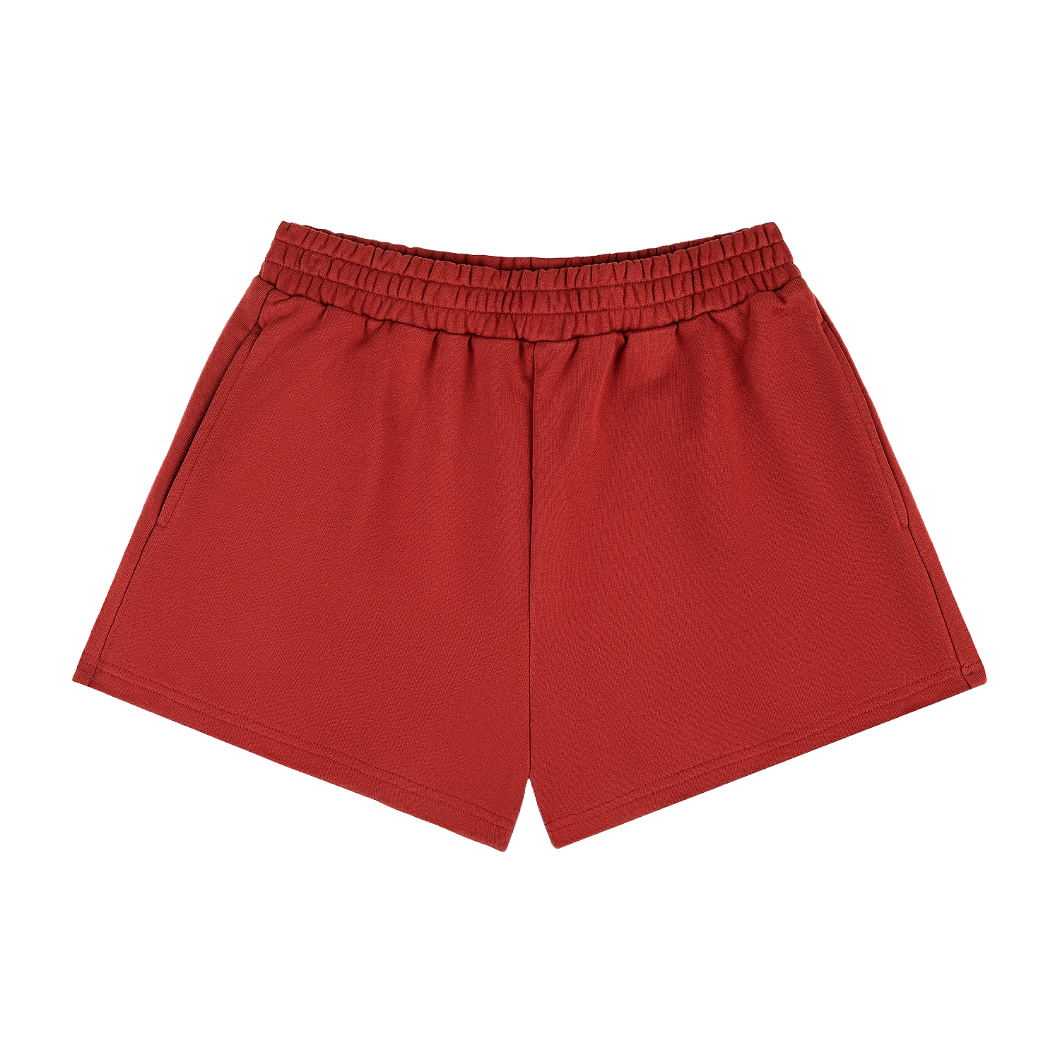 maroon french terry sweat short flat lay- maroon