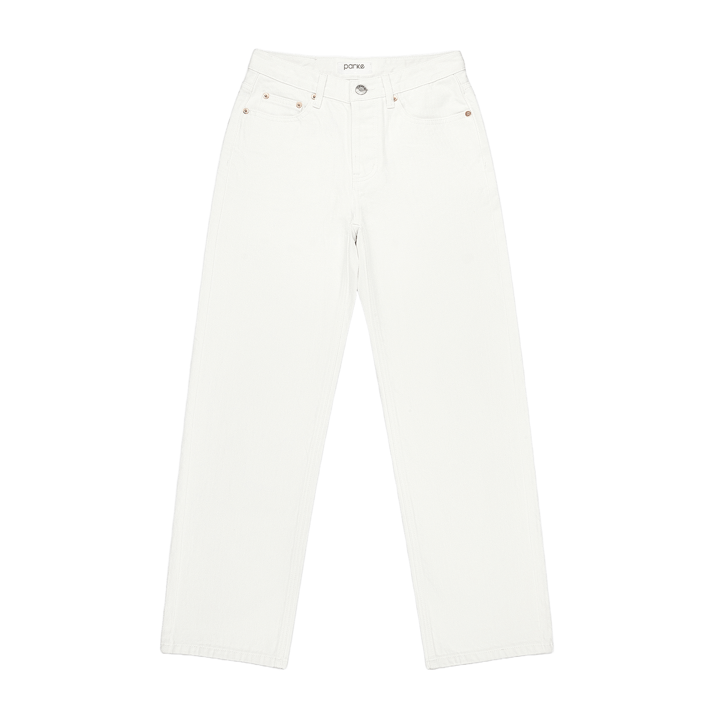 white classic straight jean flat lay- white