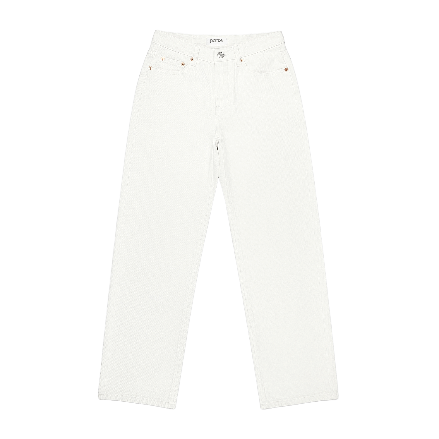 white classic straight jean flat lay- white