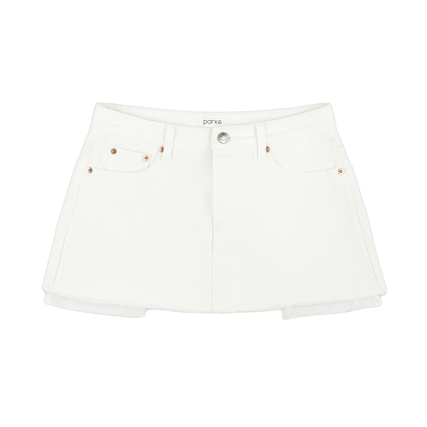 White Denim Mini Skirt with Graphic Tee