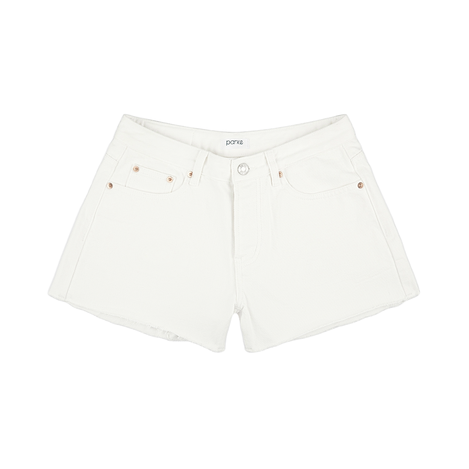 flatlay of baggy shorts in white -white