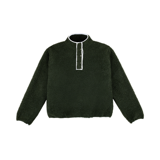 hunter green hooded fleece flat lay- hunter green