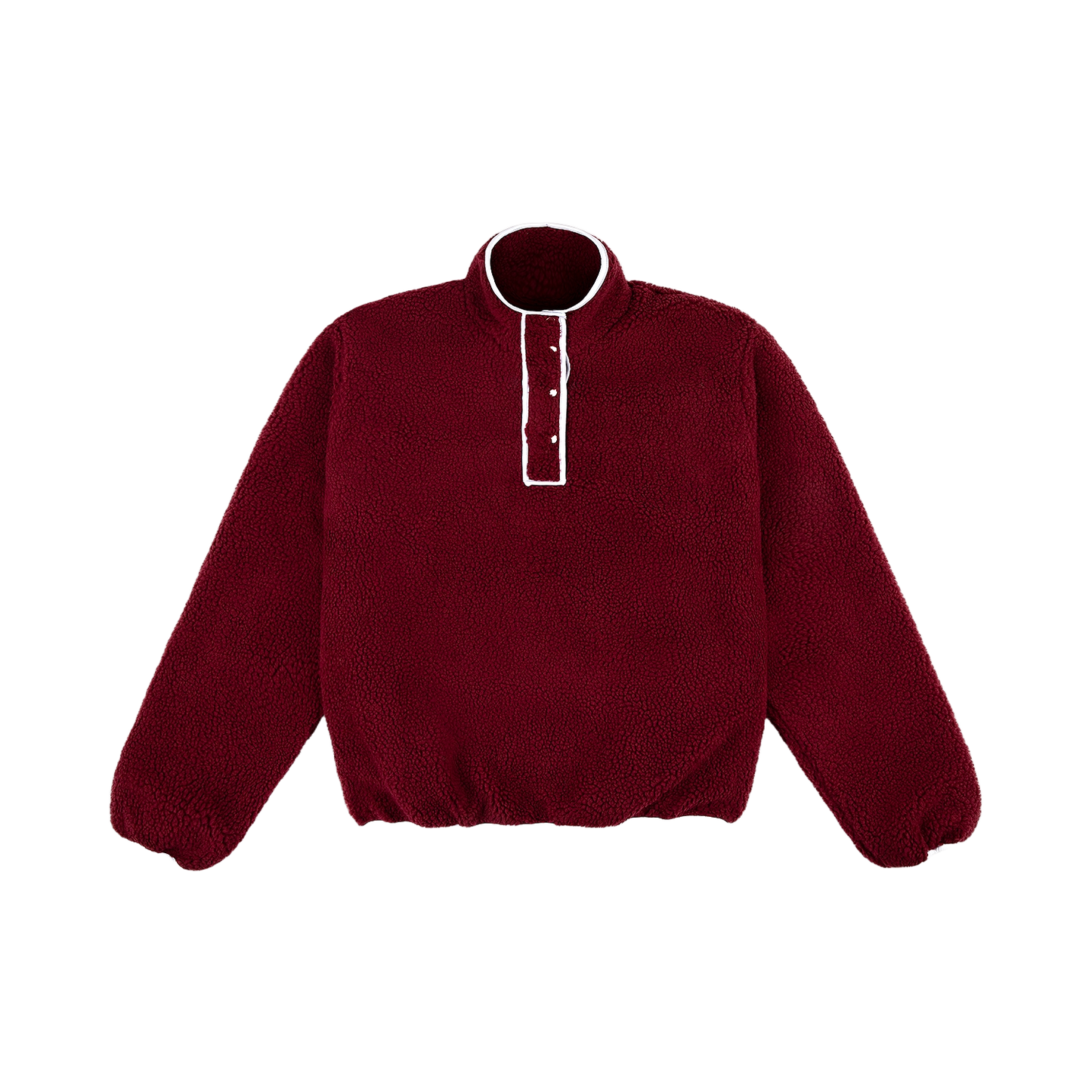 maroon pullover fleece flat lay- maroon