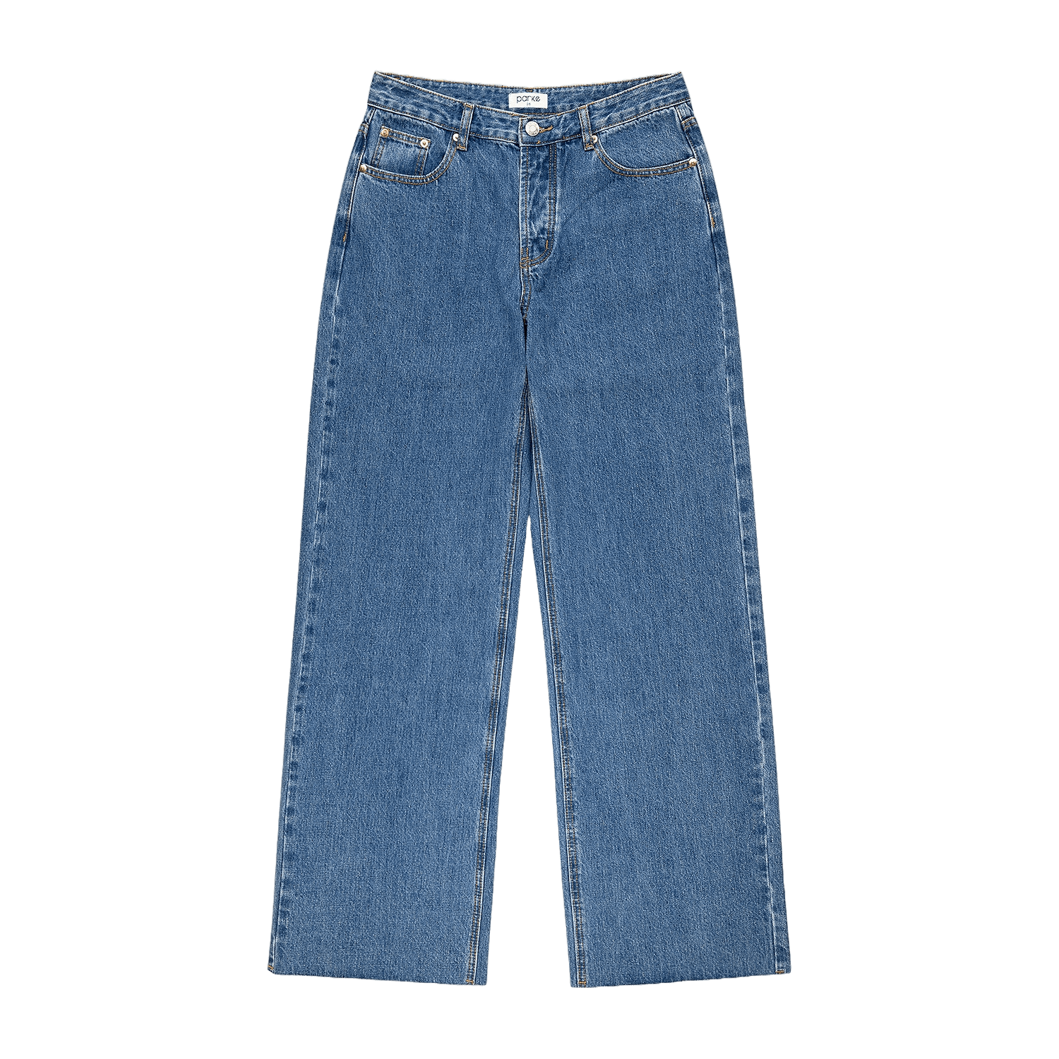 flat lay low rise baggy jean - med wash