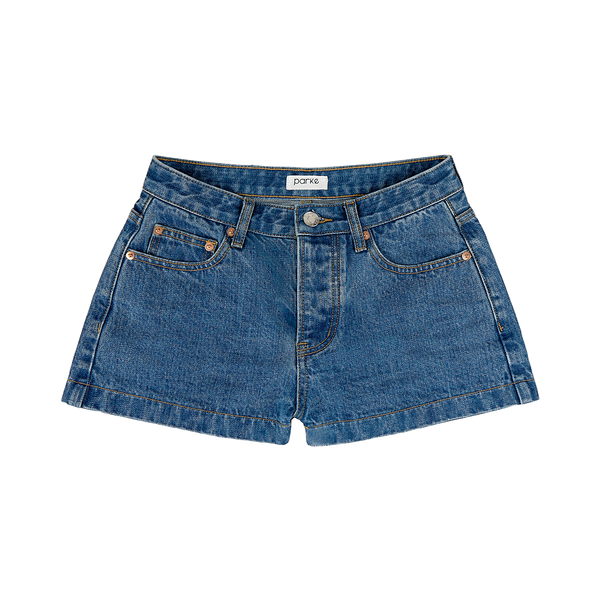 Parke Denim Mini Shorts Med Wash 29