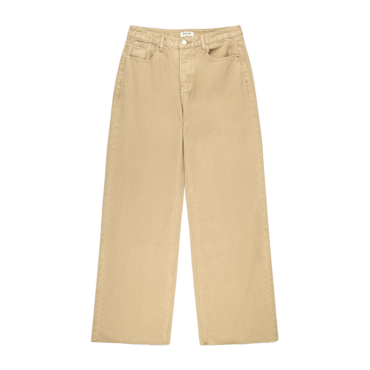 flat lay low rise baggy jean- camel