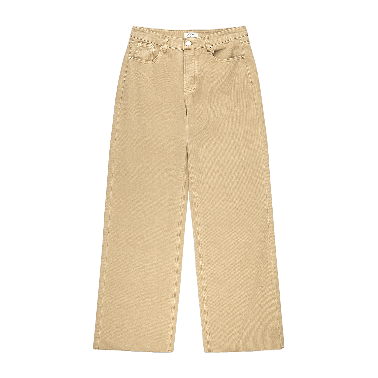 flat lay low rise baggy jean- camel