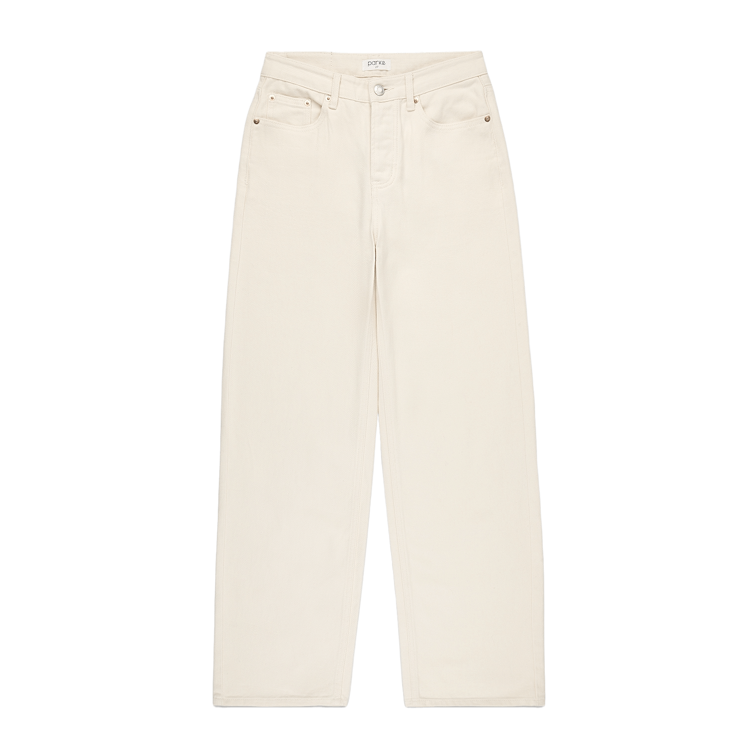 cream classic straight jean flat lay - cream