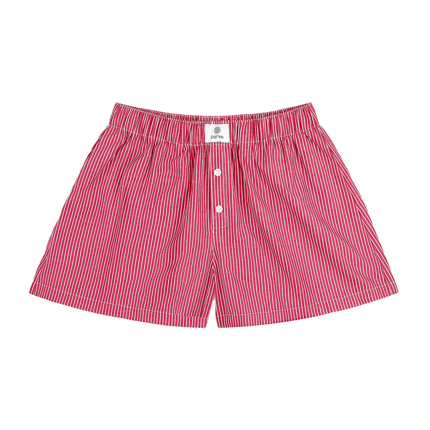 striped boxer shorts flat lay - cherry stripe