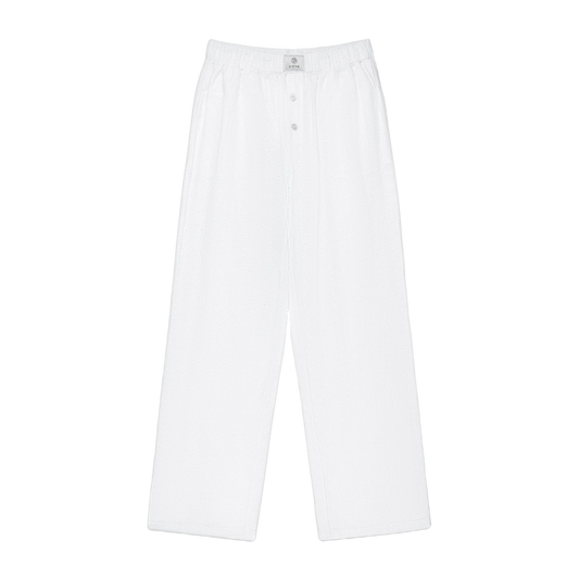 eyelet boxer pant flat lay -eyelet white