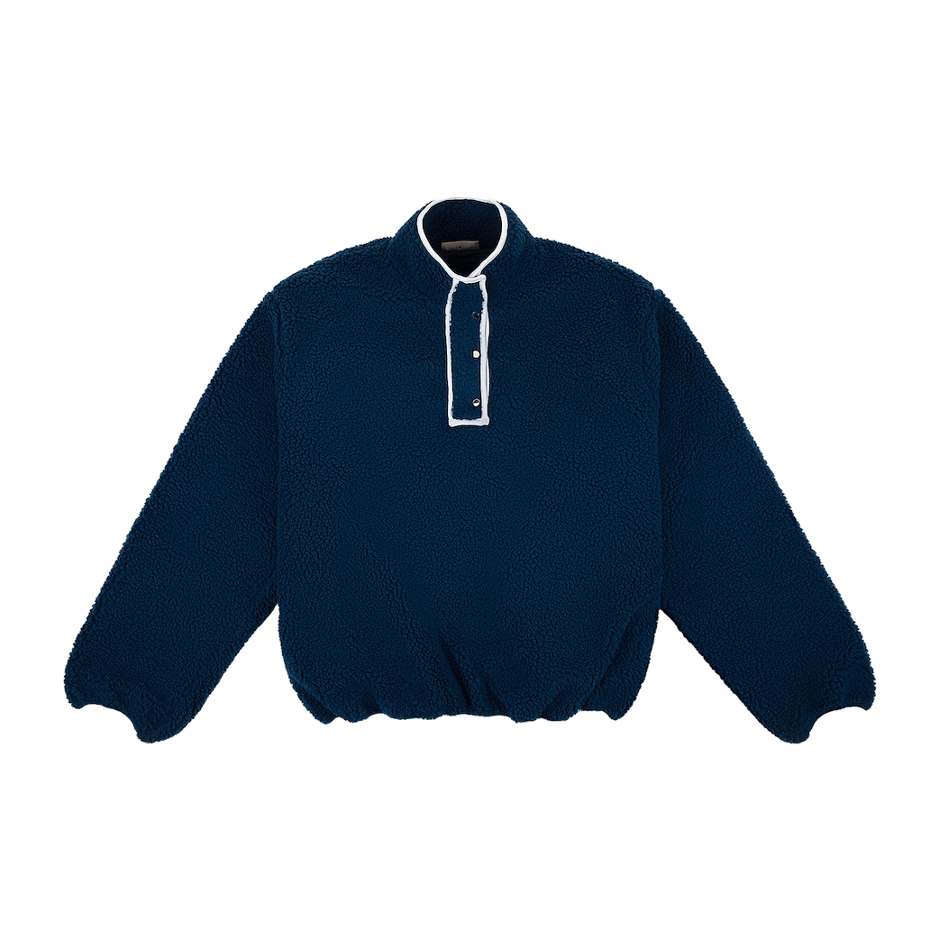 navy fleece flat lay - navy