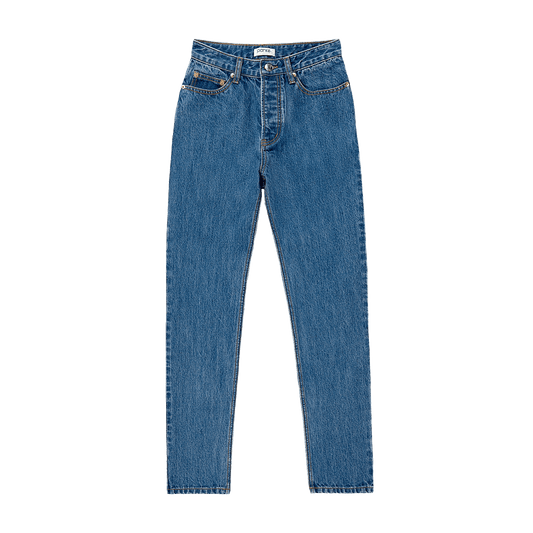 med wash 90's straight jean flat lay -med wash