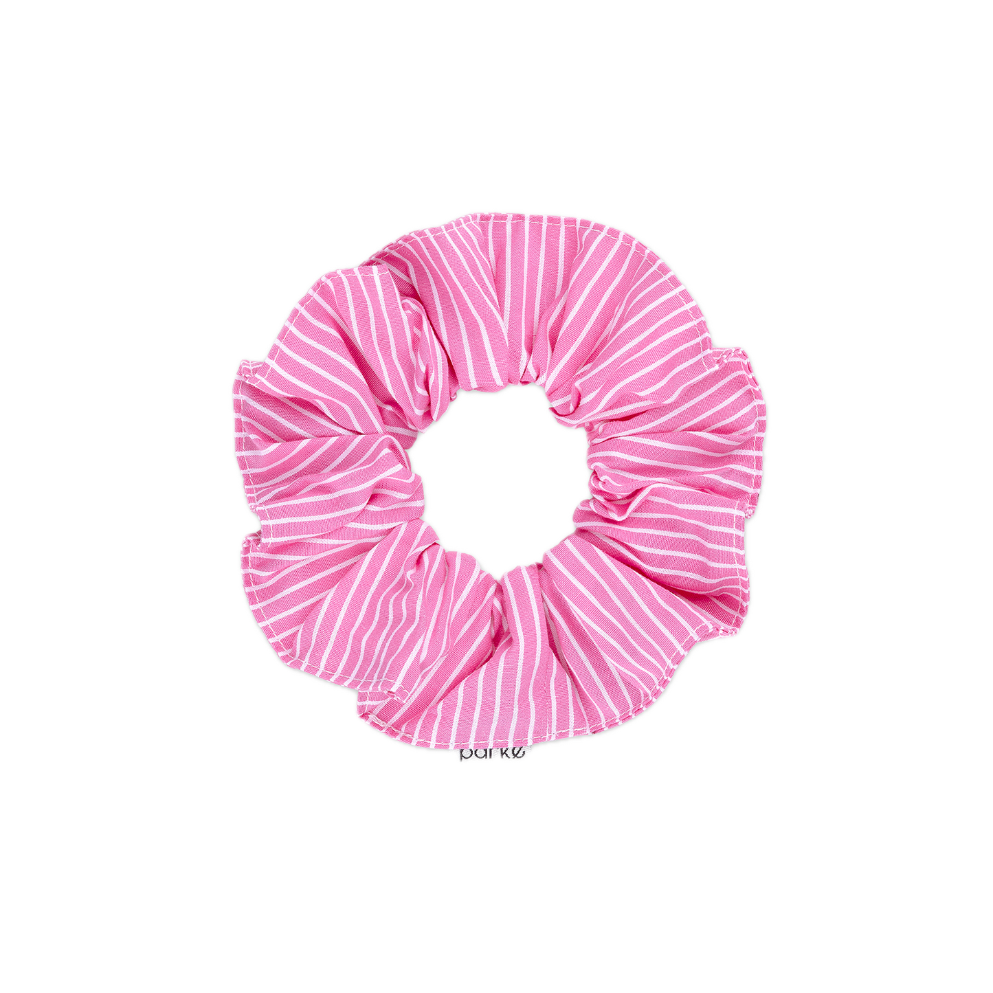 pink stripe scrunchie flat lay -pink stripe