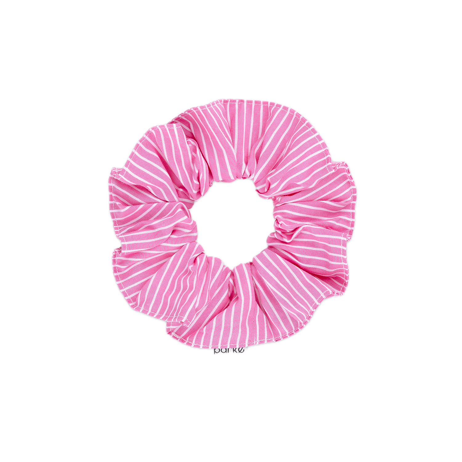 pink stripe scrunchie flat lay -pink stripe