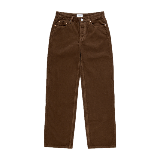 chocolate brown corduroy classic straight pant - chocolate brown