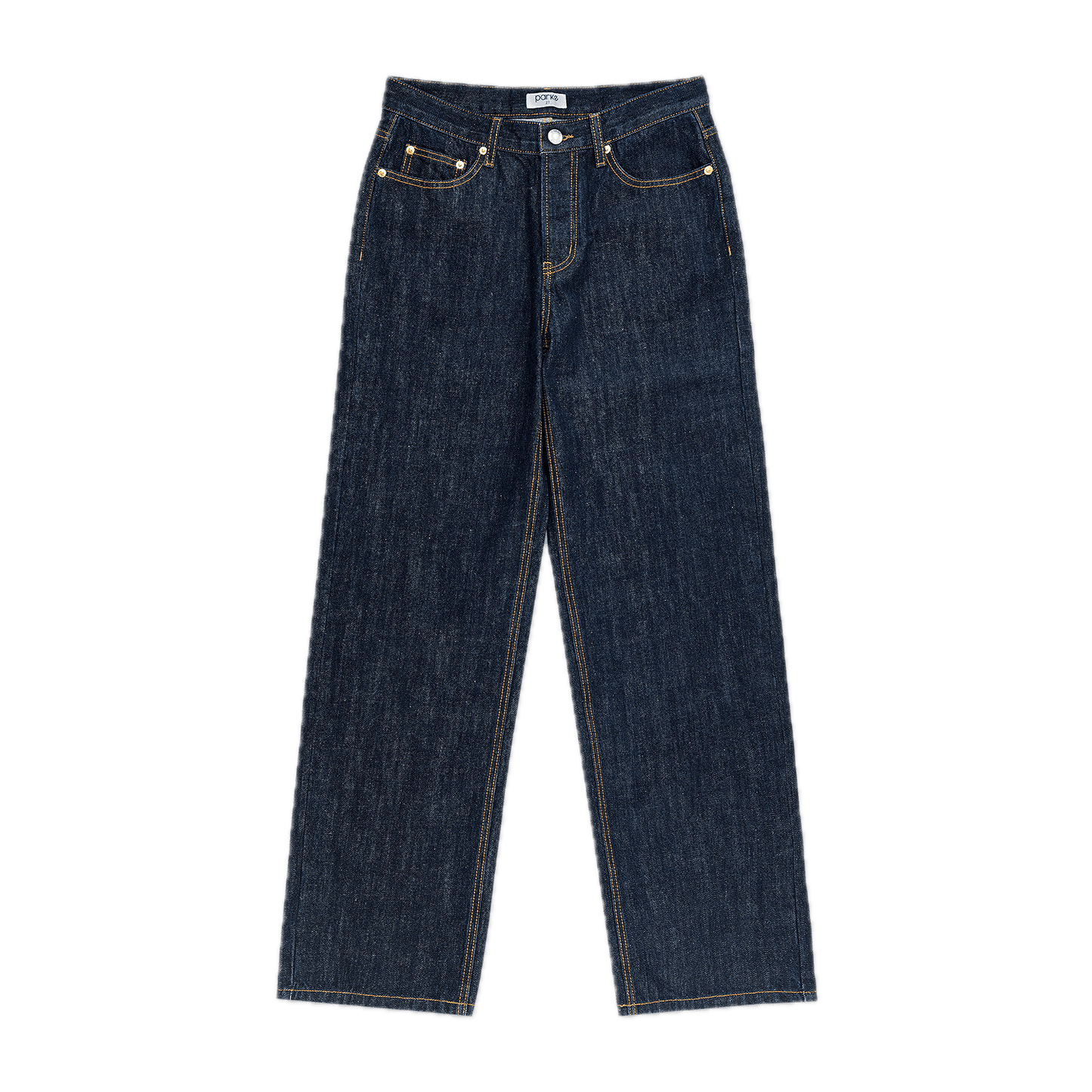 dark wash classic straight jean flat lay - dark wash