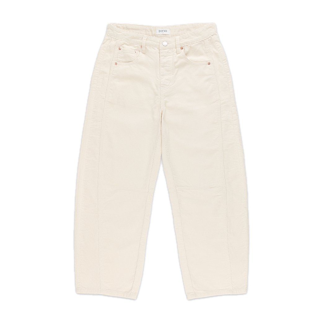 cream cord horseshoe pant flat lay -cream