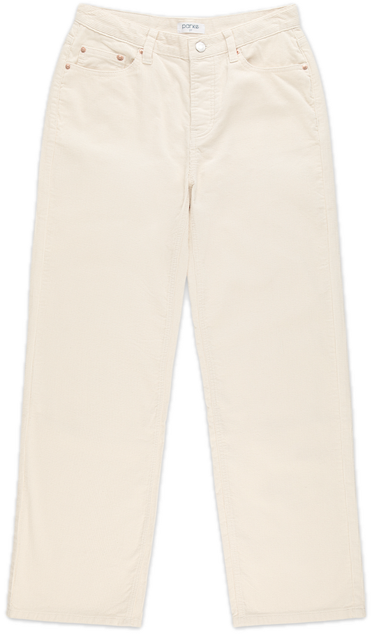 cream corduroy classic straight pant - cream