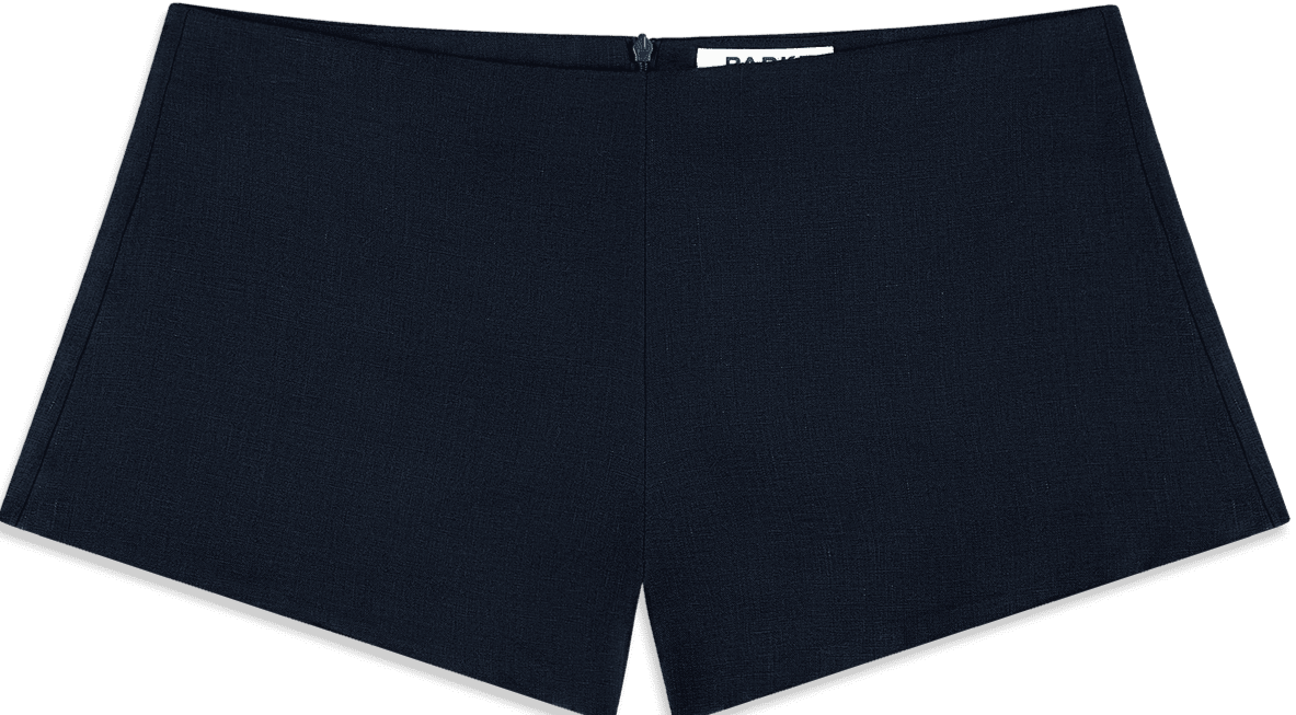 linen mini short-navy