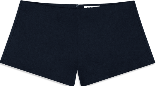 linen mini short-navy
