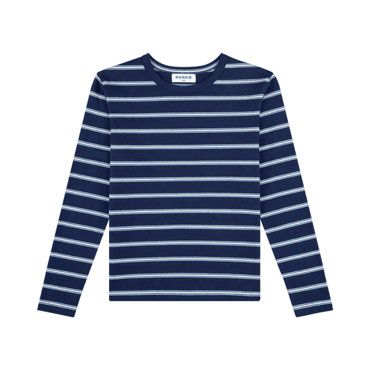 Maggie & Emma Long Sleeve Striped Tee -maggie stripe