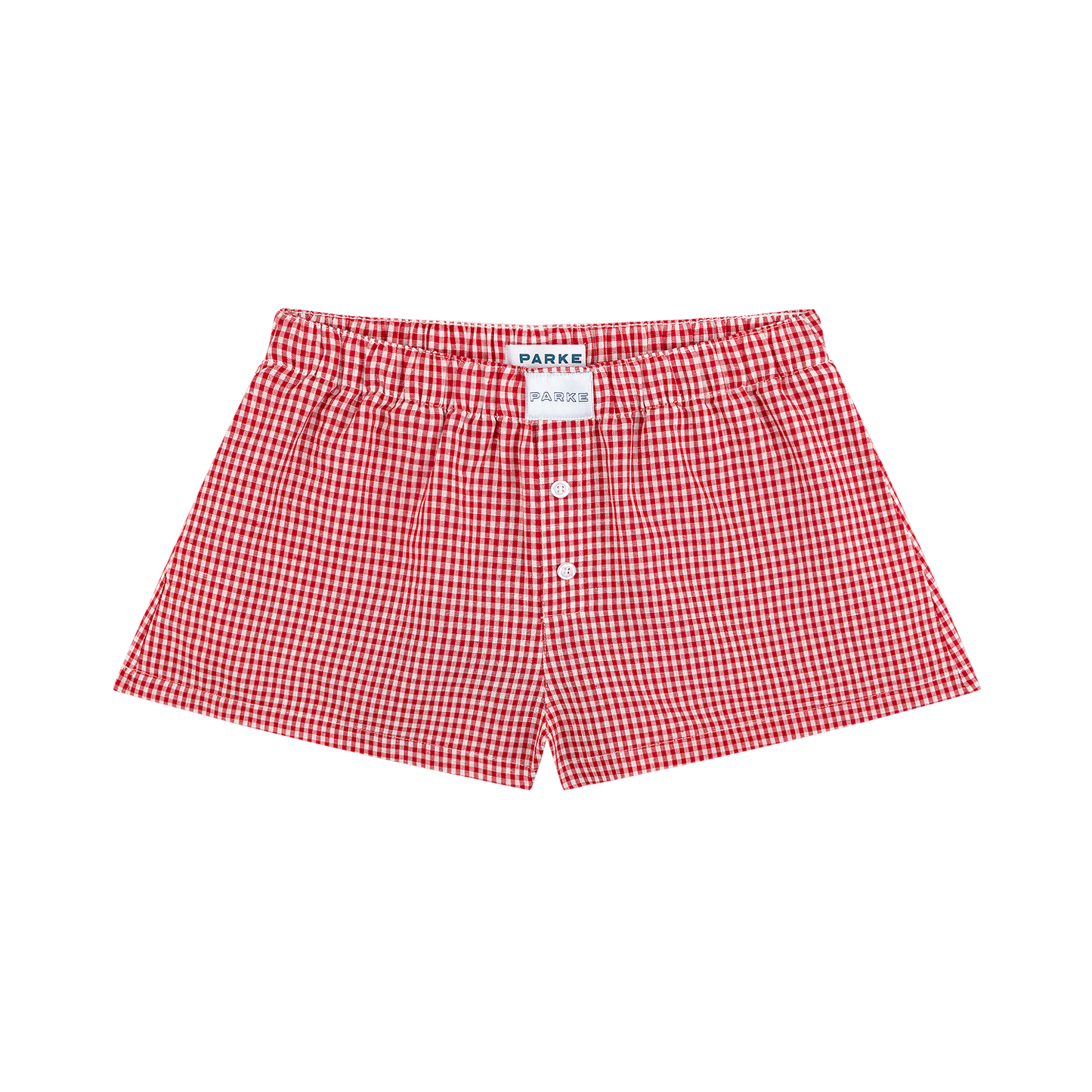 Gingham Linen Boxer Shorts - Red Gingham