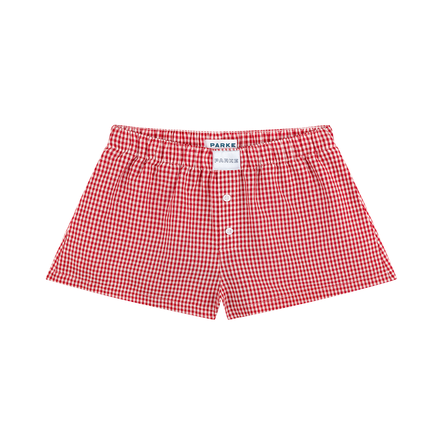 Gingham Linen Boxer Shorts - Red Gingham