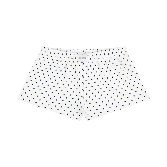 Preorder Boxer Sweatshorts - White Polka Dot
