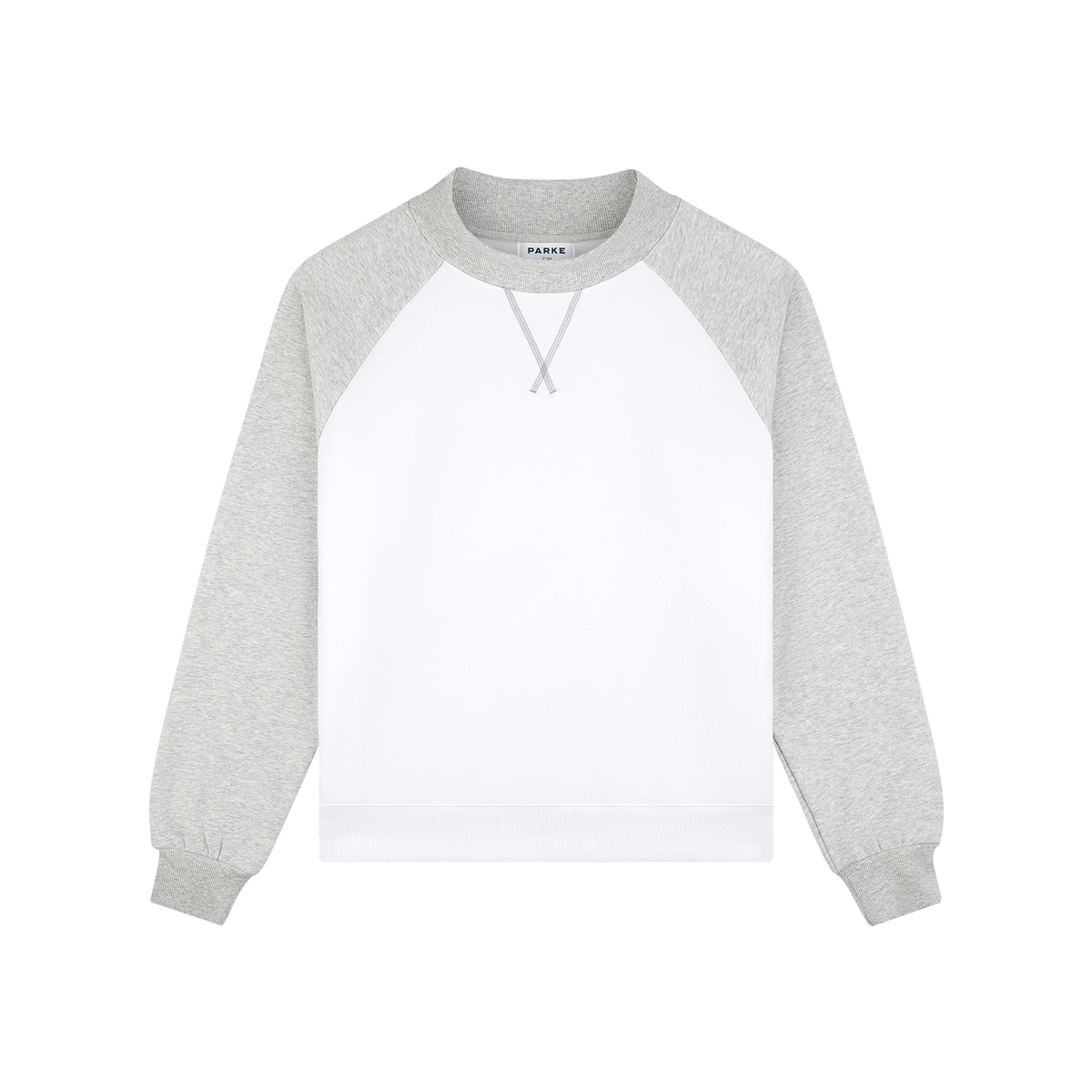 Raglan Mockneck - Classic Grey + White