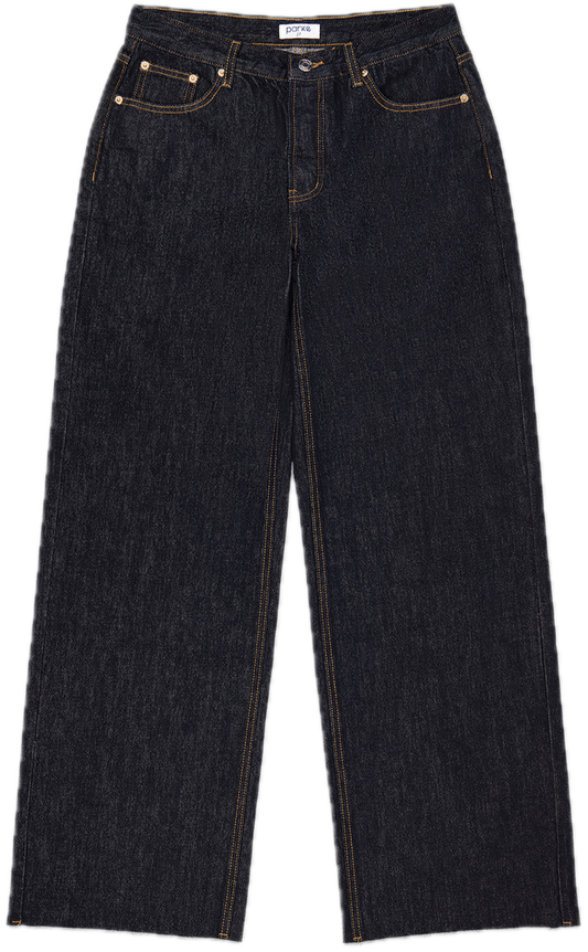 flat lay low rise baggy jean - dark wash