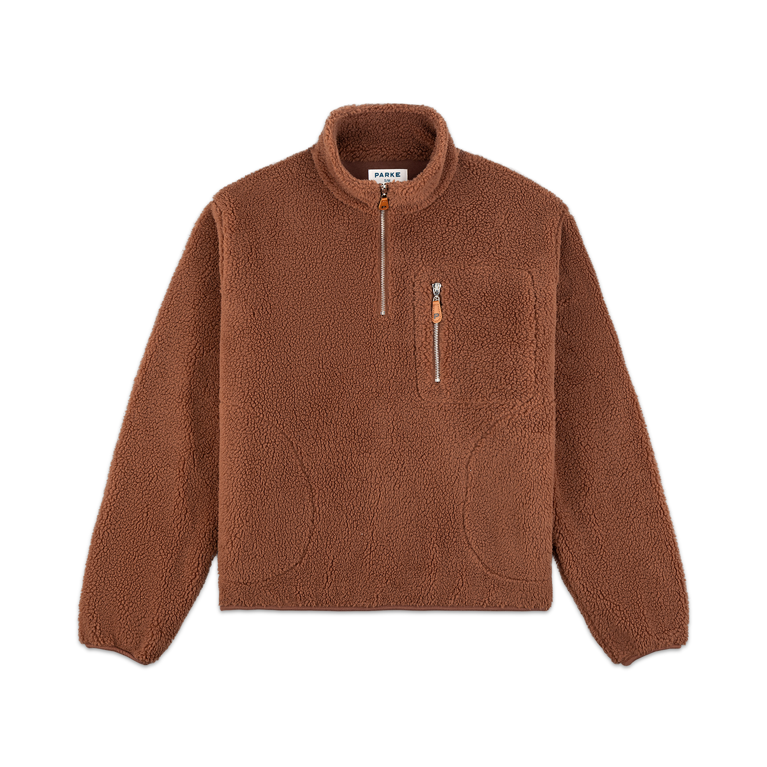 Quarter Zip Fleece Pullover -mocha