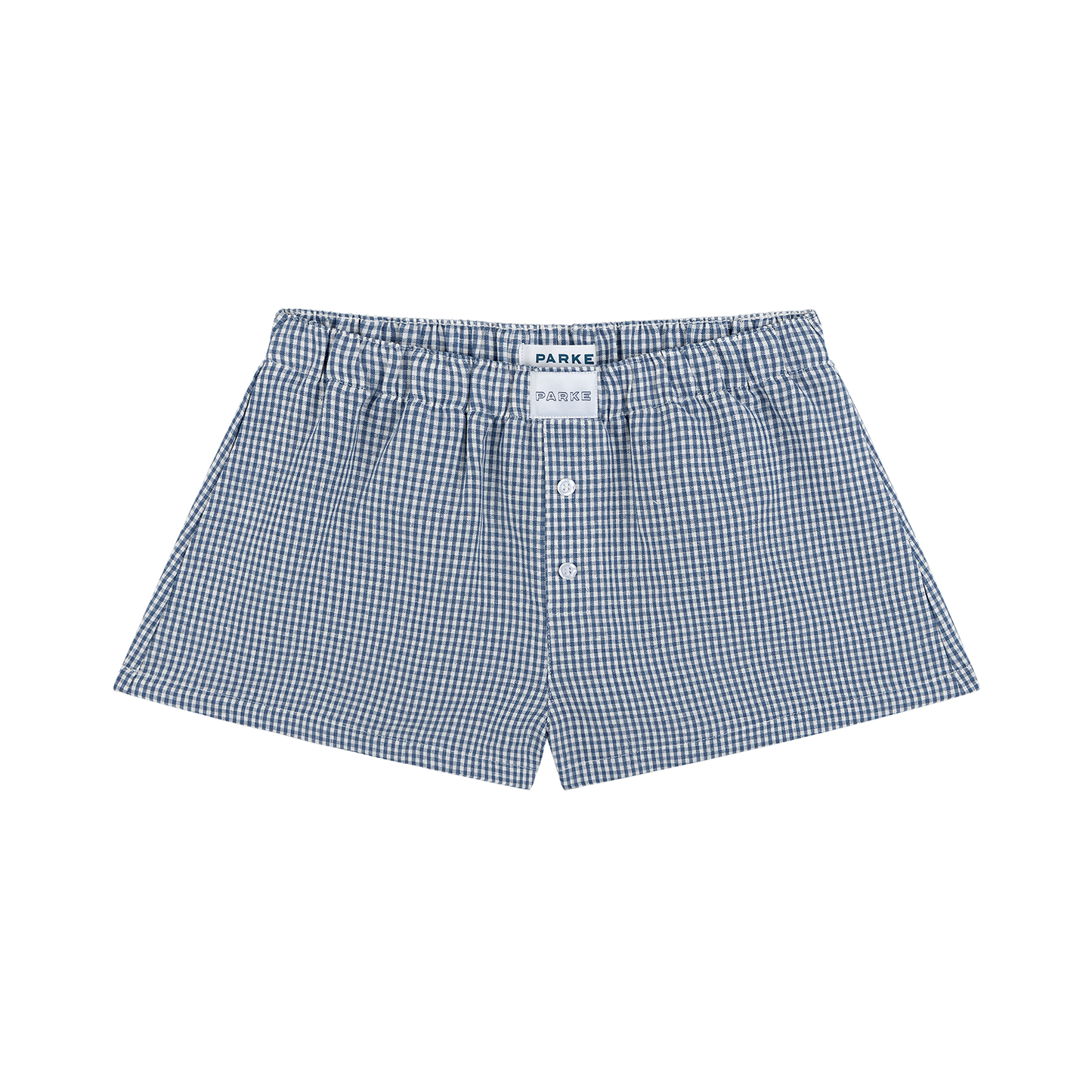 Gingham Linen Boxer Shorts - Blue Gingham