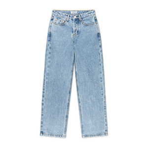 classic straight jean flat lay -vintage wash