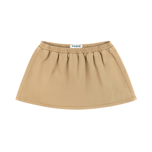 Elastic Mini Skirt - Camel