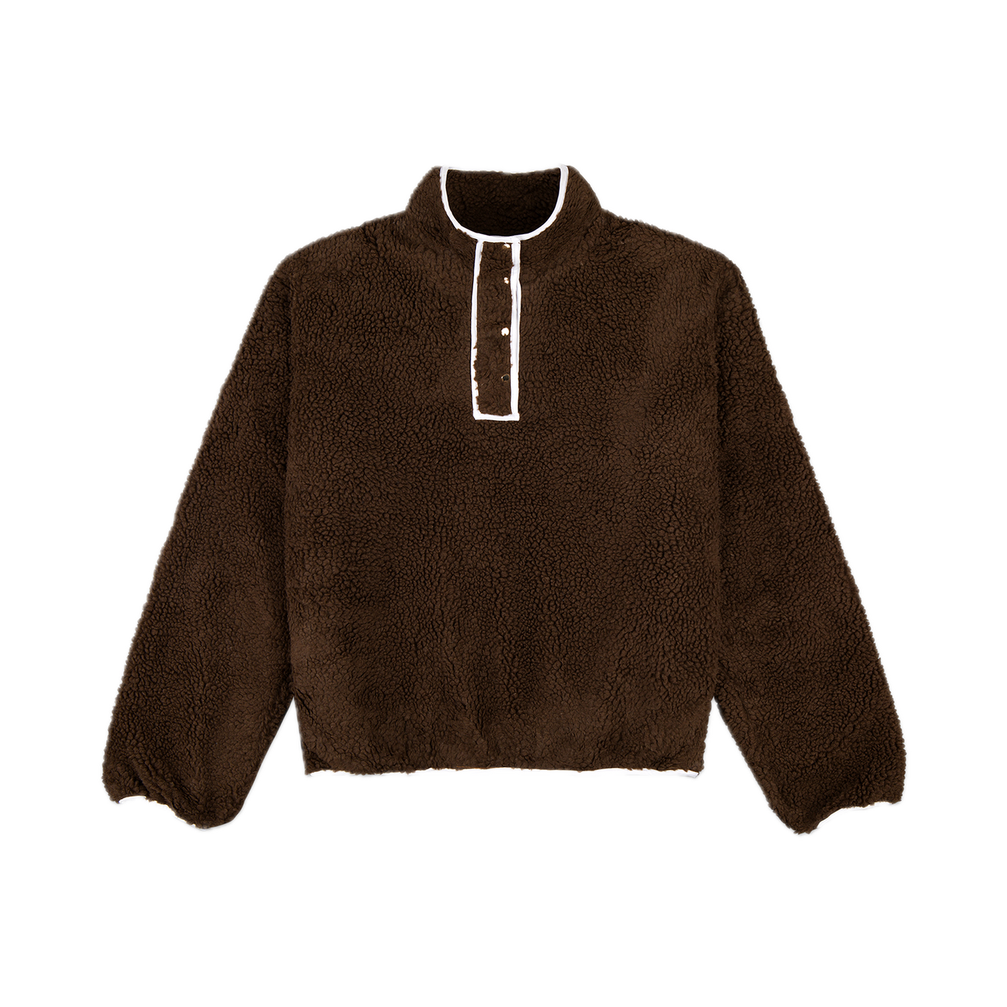 chocolate pullover fleece flat lay - chocolate