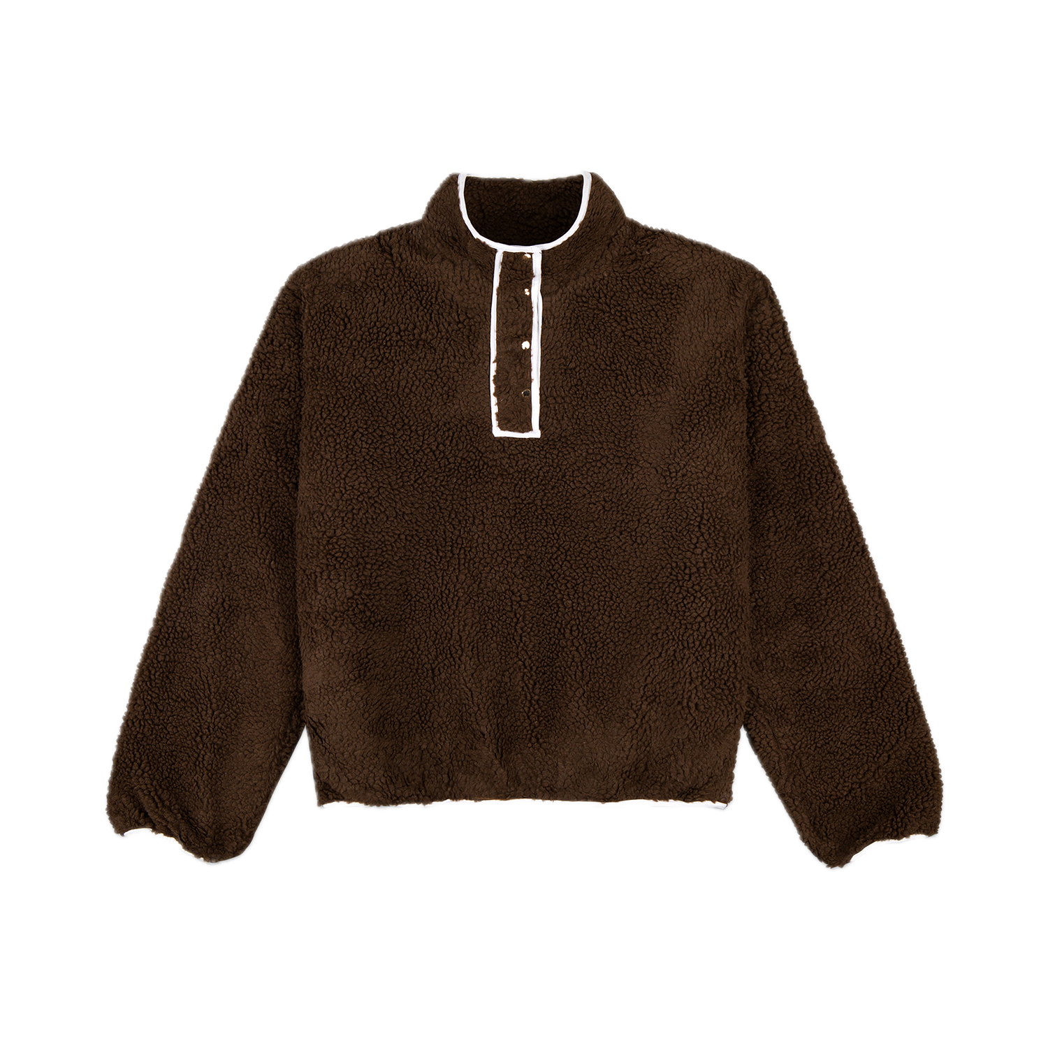 chocolate pullover fleece flat lay - chocolate