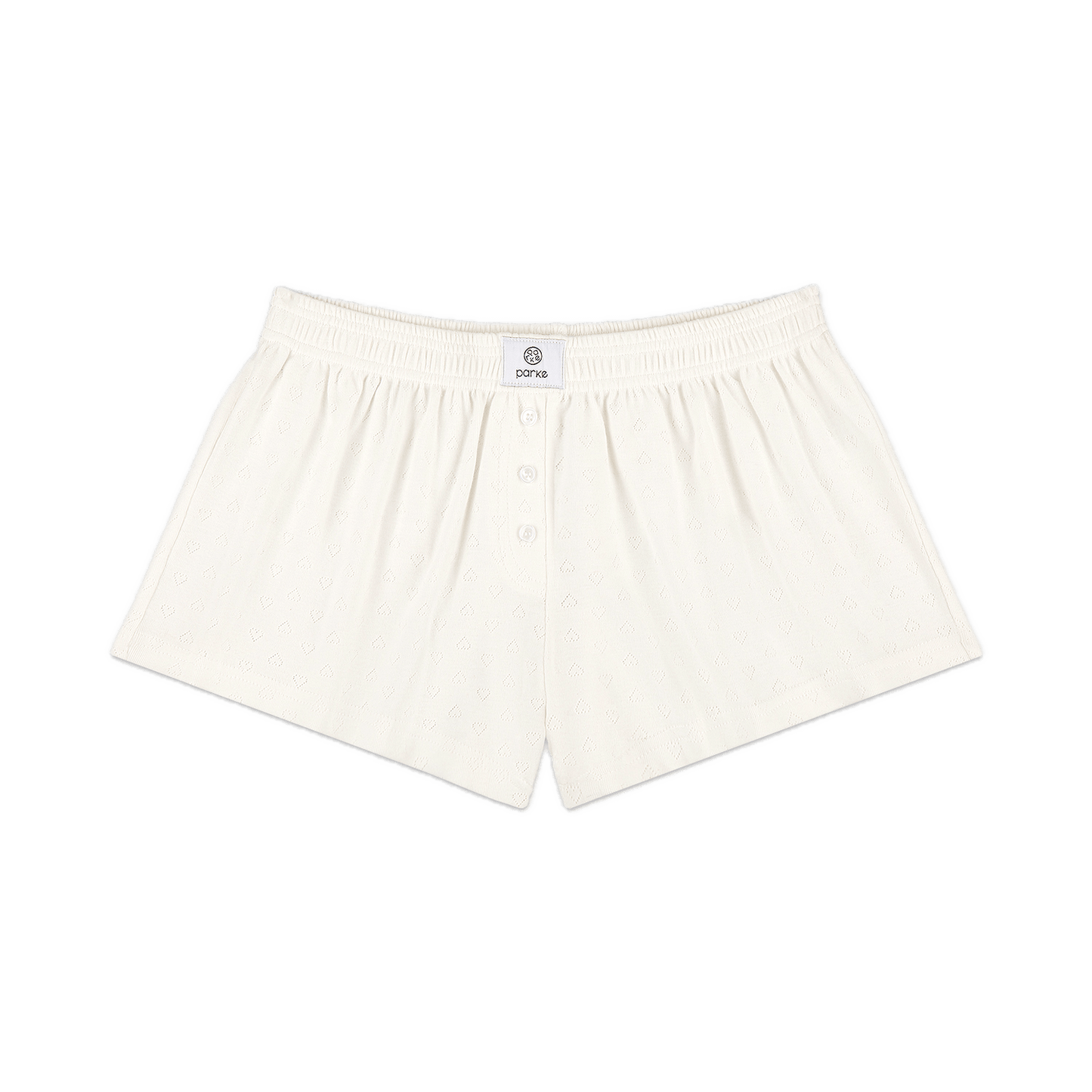 heart pointelle boxer pant flat lay- white